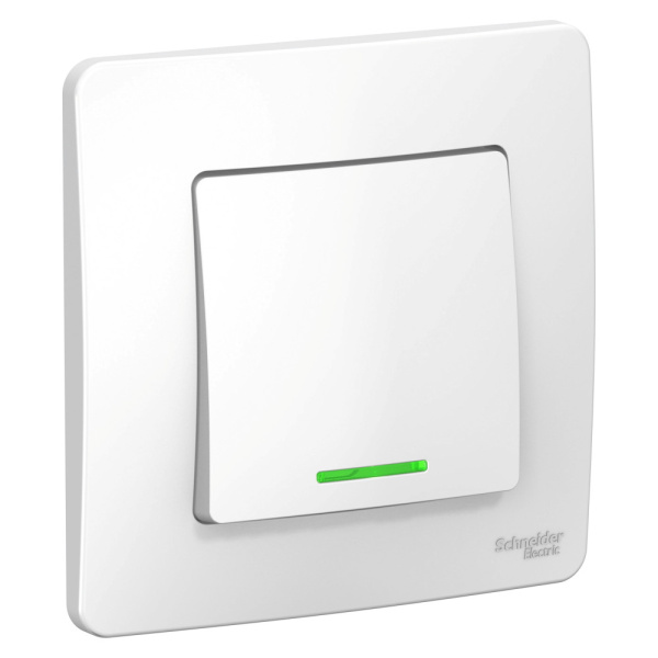 BLANCA Выключатель С/У 1-кл с подсветкой 6А белый IP20 Schneider Electric