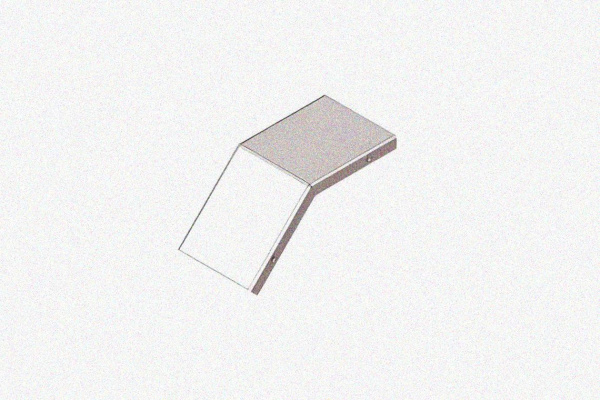 Крышка лотка замкового КЛСЗ 300х100-45 УТ1,5 для поворота трассы вниз на 45, оцинкованный лист, S1,0