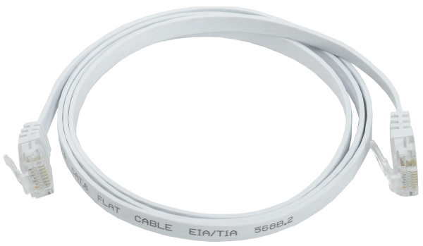 ITK Коммутационный шнур плоский (патч-корд) кат.6 UTP 5м белый