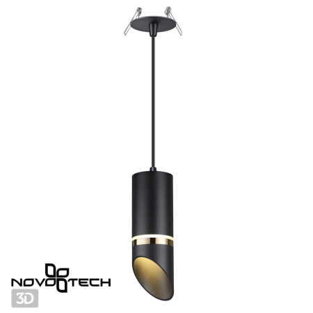 Св-к встр.влагозащ.IP44 GU10 9W 220V DELTA черный/золото NOVOTECH