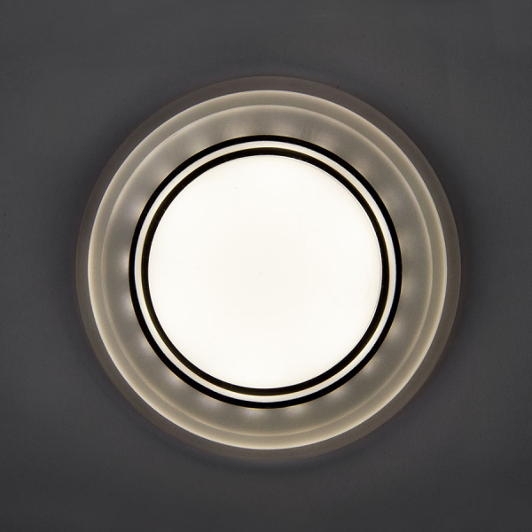 Светильник GX53 H4 стекло круг со ступеньками подсветка 4000K хром-мат General