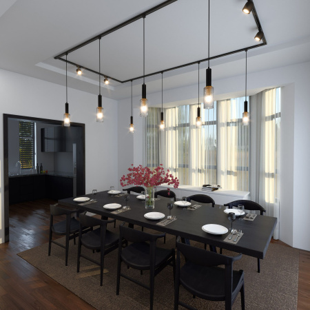 Однофазный шинопровод 3м (в комплекте ввод питания и заглушка) черный IP20 (a057087) Elektrostandard