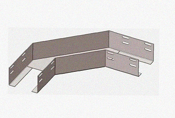 Лоток угловой замковый глухой КГЗГ 50х50-135 УТ1,5 поворот на 135, горячее цинкование, S0,8