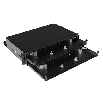 Оптическая полка выдвижная, без лицевой панели, неукомплектованная, 2U, черная DKC