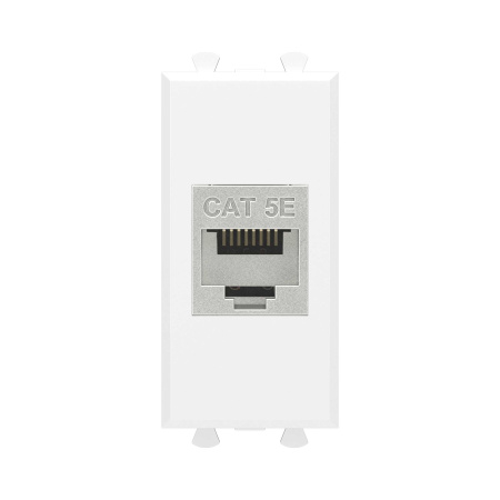 Компьютерная розетка RJ-45 без шторки модульная, кат.5е экранированная, "Avanti", "Белое облако", 1 модуль DKC