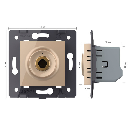 Бесконтактный выключатель, сухой контакт, цвет золотой (механизм) Livolo