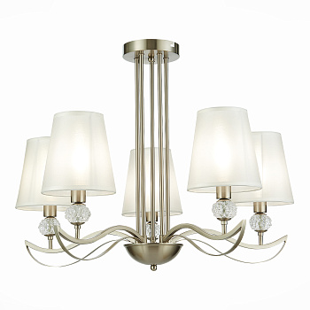 Люстра подвесная Никель, прозрачный/Белый E14 5*40Вт SLE111203-05 EVOLUCE