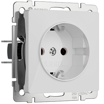 Встраиваемые механизмы Розетка с заземлением (белый акрил) IP20