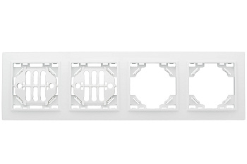 Минск Рамка 4-местная горизонтальная белая EKF