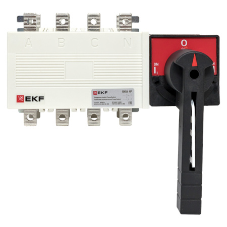 Рубильник-переключатель 100A 4П c рукояткой управления для прямой установки PowerSwitch EKF