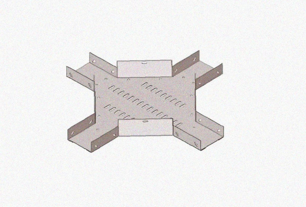 Лоток крестообразный замковый глухой КМЗГ 200х50 УТ1,5, горячее цинкование, S0,8