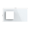 Панель для розетки и сенсорного выключателя, 1 клавиша, цвет белый, стекло Livolo