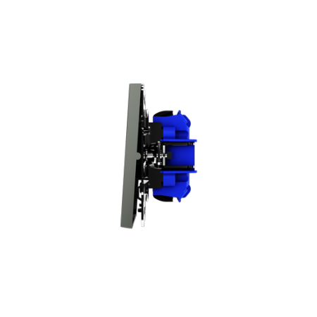 Выключатель с самовозвратом встраиваемый Voltum S70 двухклавишный 10А, (титан)