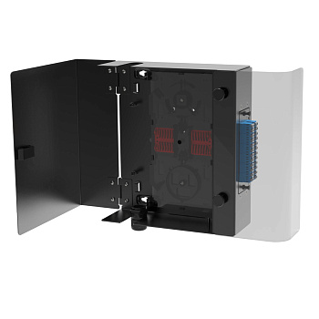 Корпус оптического навесного бокса, 1 слот для адаптерных планок типаRNAP, черный, без сплайс-кассеты, без пигтейлов DKC