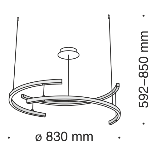 Подвесной светильник 52Вт 4000K Черный IP20 Line MOD054PL-L52B4K Technical фото 5