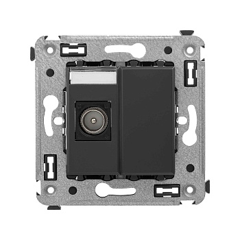 Розетка TV одиночная в стену, "Avanti", "Черный матовый" DKC