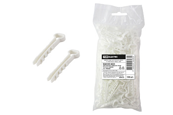 Дюбель-хомут для плоского кабеля 6-14мм белый (100шт) TDM