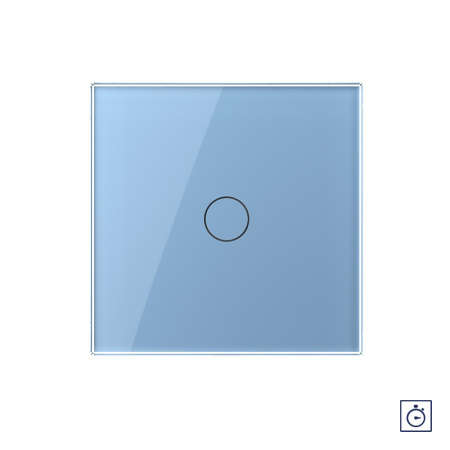 Сенсорный выключатель с таймером 1 клавиша 1 модуль Синий Livolo