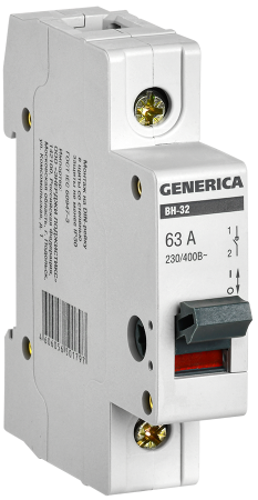 Выключатель нагрузки (мини-рубильник) ВН-32 1Р 63А GENERICA