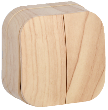 Выключатель 2-клавишный ОУ ВС20-2-0-ХС 10А GLORY сосна IEK