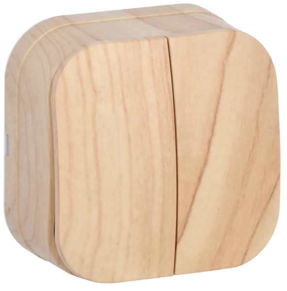 Выключатель 2-клавишный ОУ ВС20-2-0-ХС 10А GLORY сосна IEK