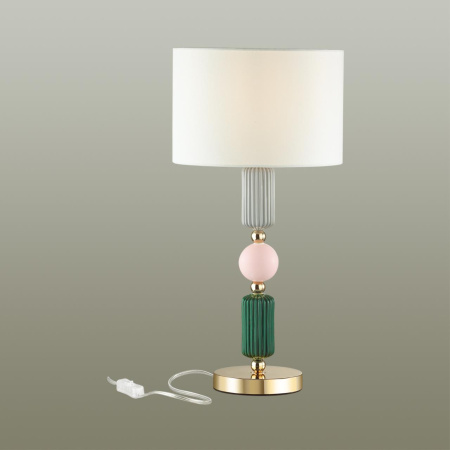 Настольная лампа E27 1*60W CANDY золото/разноцветн./керамика/абажур ODEON LIGHT