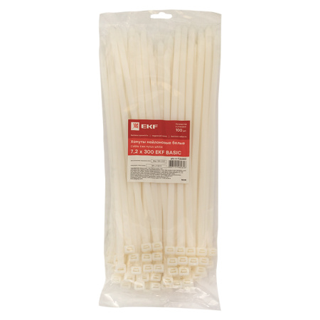Хомут нейлоновый (7,2х300) (100шт) Basic EKF