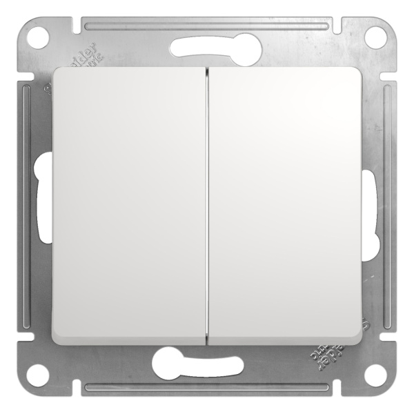 GLOSSA  Механизм переключателя СУ 2-кл. (проходн.) 10А белый IP20 Schneider Electric