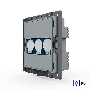 Трехклавишная импульсная сенсорная кнопка сухой контакт UK стандарт (мех.) Livolo