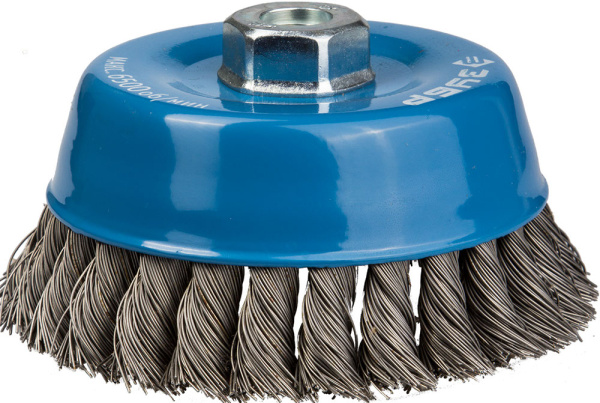 ЭКСПЕРТ. Щетка чашечная для УШМ, плетеные пучки стальной проволоки 0,5мм, 120ммхМ14 ЗУБР