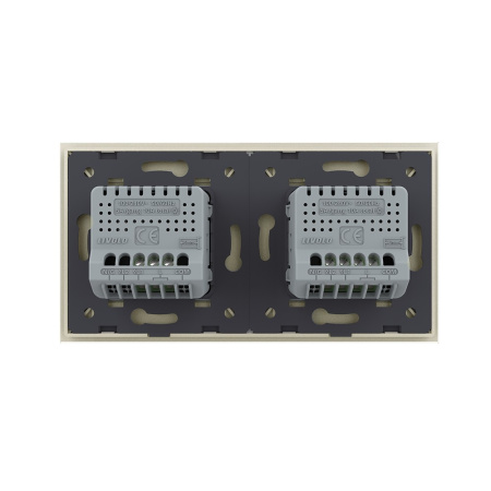 Сенсорный выключатель 3 клавиши (2-1), 2 поста, цвет жемчужный Livolo