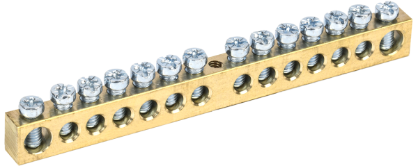 Шина PEN "земля-ноль" 8х12мм 14/1 (14групп/крепеж по центру) IEK