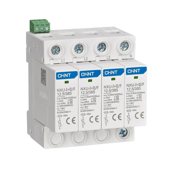 Ограничитель импульсных перенапряжений NXU-Ⅰ+Ⅱ/F 4П In=25кА Uc=275В Im=50кА CHINT