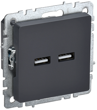 BRITE Роз. USB A+A 3,1А РЮ10-1-БрГ граф. IEK