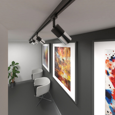 Трековый светодиодный светильник для однофазного шинопровода 6Вт 4200К хром, черный матовый IP20 Avantag (a040961) Elektrostandard