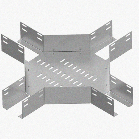 Лоток крестообразный глухой КМГ 100х100 УТ1,5, горячее цинкование S1,5
