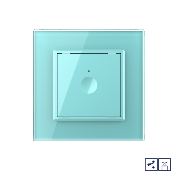 Одноклавишный проходной сенсорный выключатель Module с функцией радиоуправления, цвет зеленый Livolo