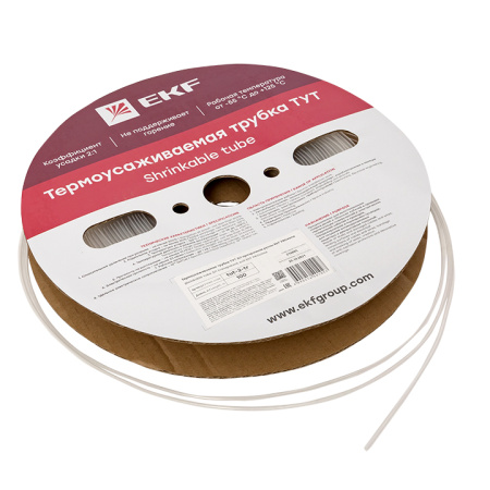 Термоусаживаемая трубка ТУТ 2/1 прозрачная рулон PROxima EKF