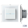 Сенсорный проходной радиоуправляемый выключатель Quadro 1 клавиша 1 пост Белый Livolo