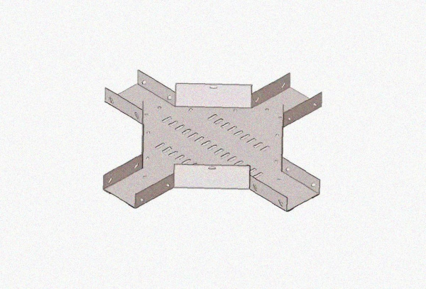 Лоток крестообразный замковый глухой КМЗГ 500х110 УХЛ1, горячее цинкование, S1,5