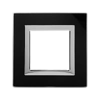 Рамка из натурального стекла, "Avanti", черная, 1 пост (2 мод.) DKC
