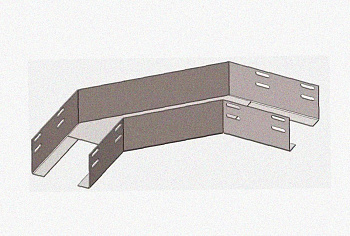 Лоток угловой замковый перфорированный КГЗ 100х100-135 УТ1,5 поворот на 135, горячее цинкование, S1,5
