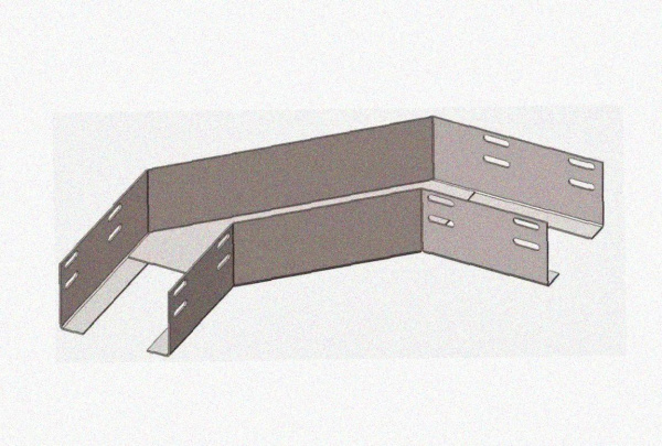 Лоток угловой замковый перфорированный КГЗ 100х100-135 УТ1,5 поворот на 135, горячее цинкование, S1,5