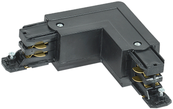 Соединитель L-образный внутренний для трехфазного осветительного шинопровода черный IEK