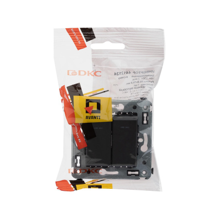 Перекрестный переключатель двухклавишный в стену, "Avanti", "Черный матовый" DKC