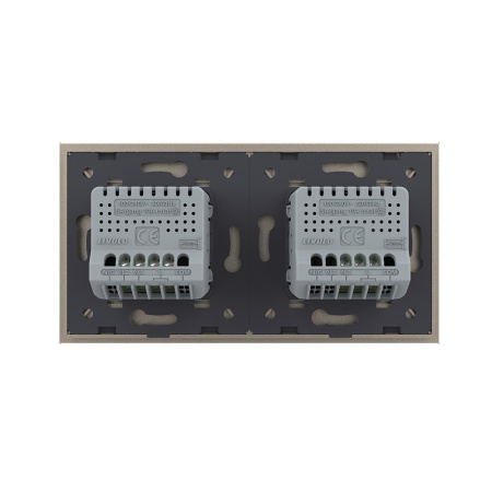 Сенсорный выключатель 3 клавиши (1-2), 2 поста, цвет шампань Livolo