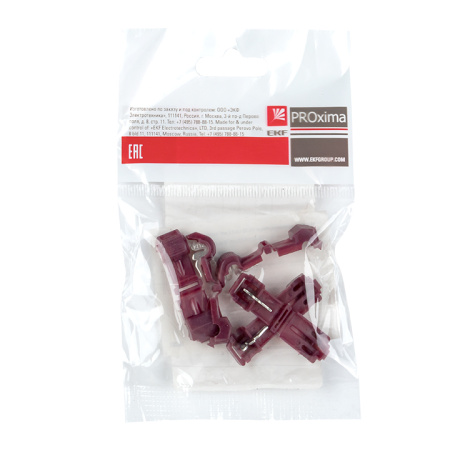Ответвитель прокалывающий ОВ-T 1 0,25-1,0 мм2 красный (5шт) PROxima EKF