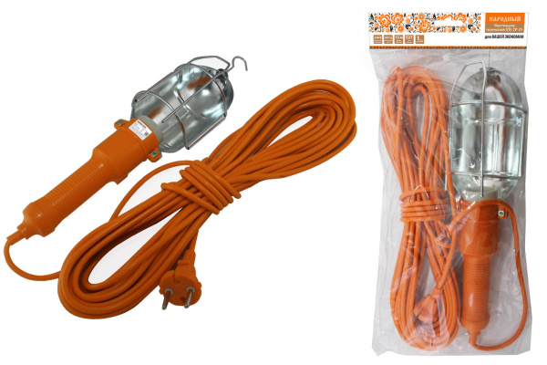 Светильник переносной УП-2Р-15, 60 Вт, Е27, 15 метров, Народный Светильник переносной УП-2Р-15, 60 Вт, Е27, 15 метров, Народный