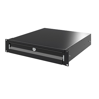 Ящик 2U выдвижной с ключом, глубина 300мм, для 19" IT-корпусов, RAL9005 DKC