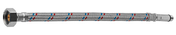 Подводка гибкая для воды, к смесителям, оплетка из нержавеющей стали, удлиненная, г/ш 0,6м ЗУБР